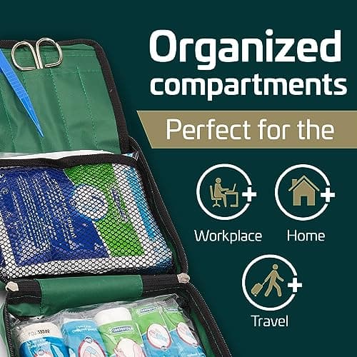 Astroplast 90 Piece Premium Kit Includes Eyewash, 2 x Cold (Ice) Packs and Emergency Blanket for Home, Office, Car, Caravan, Workplace, Travel - First aid Kit Bag — view 2