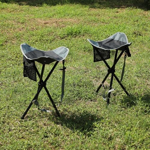 REDCAMP 22.4-inch Tall Tripod Stool Folding,2 Pack Lightweight,Black — view 2