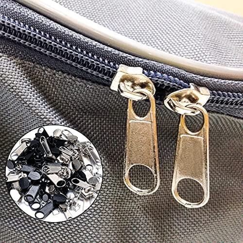 86-Piece Zipper Repair Kit - Metal Slider Replacement, Zip Puller Tabs Fixer, Pliers & Pulls Set for Jeans & Coats - Silver/Black — view 4