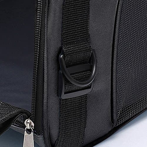 DONYER POWER Soft Sided Pet Carrier for Cats Comfort Airline Approved Under Seat Travel Tote Bag, Travel Bag for Small Animals with Mesh Top and Sides,BLACK — view 5
