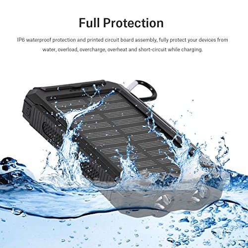 ciciglow Power Bank Kit,10000mAh Outdoor Fast Charge Solar Mobile Power Bank Case DIY Kit with Compass,Dual USB Power Bank Shell DIY Kit(Black+black) — view 2
