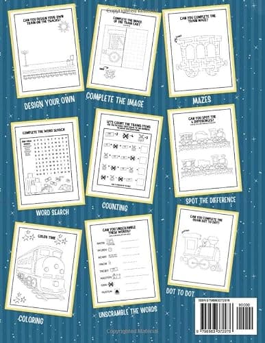 Train Activity Book For Kids: A Fun Train Themed Coloring And Activity Book | Ideal For Travel Journeys And Family Fun: Includes Mazes, Dot to Dot, ... Gift For Train Lovers | For Ages 3,4,5,6,7,8 — view 2