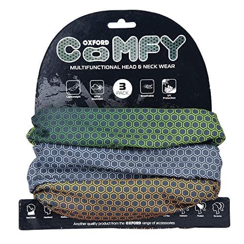 OXFORD Comfy Head Helmet Scarf Neck Warmer. Nacreous. 3-Pack. Head and Neck Wear Bike Scarf Base Layer. NW145