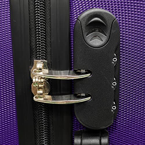 Daniel James Cabin Suitcase - 18” or 20” Lightweight Carry On Hand Luggage with 4 Spinner Wheels - Airline Approved Hard Shell ABS Trolley Case Bag with Combination Lock (Purple, 18-INCH) — view 3