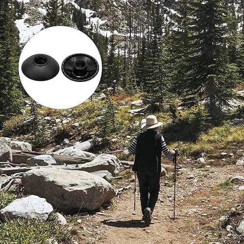 M METERXITY 2 Pack Trekking Poles Mud Baskets - Round Hiking Walking Stick Replacement Accessory for Trekking Poles Hiking Camping (13mm, Black) — view 2