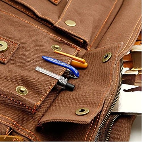 autumndeer Laptop Bag 14.5 inch Mens Vintage Casual Canvas Messenger Bag Men's Military Leather Canvas Travel Briefcase Crossbody Satchel Shoulder School Bag for Notebook Laptop — view 6
