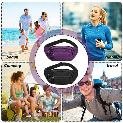 FRIUSATE 2 Pcs Bum Bag Waist Bags for Men, Travel Fanny Pack Bumbags — view 3