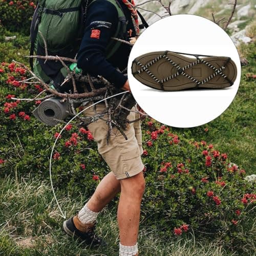 Hopzab Stainless Steel Non-Slip Ice Gripper for Shoe, Universal Gripper Spikes for Outdoor Winter Hiking Walking Jogging Fishing. — view 5