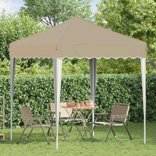 NiuBIKeLasI Pop Up Party Tent 195 x 195 x 245 cm Cream Oxford Fabric with UV Protection Weatherproof Steel Frame Foldable for Garden Party Wedding Festival — view 2