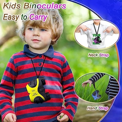 JRD&BS WINL Mini Children's Binoculars Toys for 4-5 Year Old Boys & Girls Gifts,8 X 21 Kids Binoculars for Children,Compact Telescope Boys Gifts 4-8 Years Old to Bird Watching &Scenery(Yellow) — view 4
