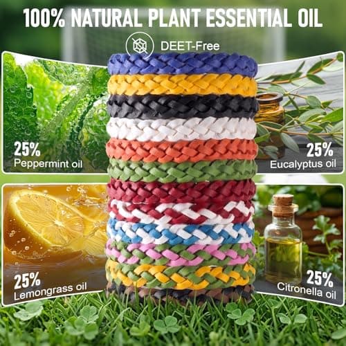 14 Pack Mosquito Repellent Bracelet, 2026 Summer Football Collection Deet-Free Natural Insect Mosquito Bands 1000+ Hours Long-Lasting Protection Adjustable for Adults Kids, for Outdoor, Camping — view 2