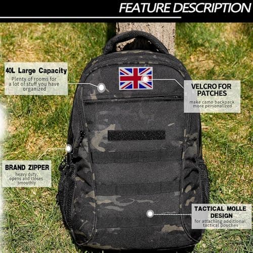 gulimirror Camo Backpack for Boys School Kids Military Tactical Rucksack — view 5