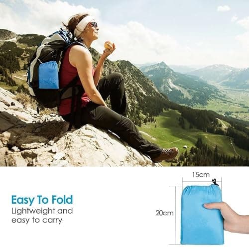 The Life Hacker Travel Mat Camping Beach Hiking Garden Blanket Large 2x2m XL Waterproof Sand Free Compact UK (Pink) — view 2