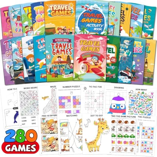 Kalysky 20 Travel Games Activity Books for Kids, Plane Activities for Kids