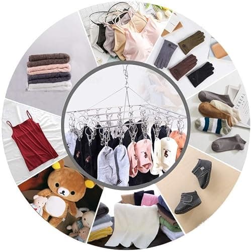DARUITE Sock Hanger for Drying, Underwear Dryer Hanger with 40 Clips — view 4
