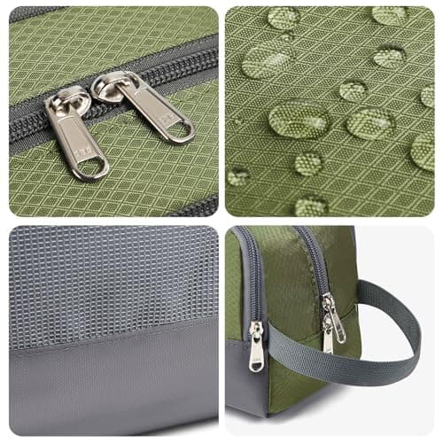 Yeiotsy Boys Toiletry Bag, Kids Travel Wash Bag, Compact Water-Resistant Organiser with Mesh Pockets for Gym, Camping, Hiking (Army Green) — view 5