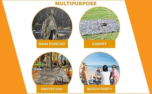 Crystals Waterproof Rain Cape Raincoat, Rain Poncho for outdoor Camping Military cycling traveling, Hooded Rainwear, Long Military Style Kagool For Men & Women with Hood, Adult – Camouflage — view 5