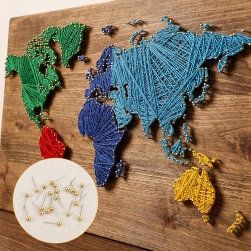 Xinjoduz 500 PCS Gold Map Push Pins, Metal Round Head Cork Board Pins for Travel Small Maps Thumb Tacks Marking Pushpins for Cork Board Bulletin Picture Photo Home Office School DIY Craft — view 5