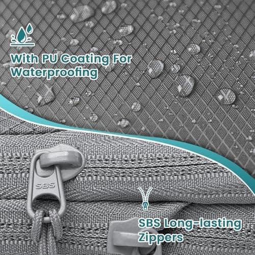 Samfolk Compression Packing Cubes for Suitcases Packing Cubes Compression Set Waterproof Suitcase Organiser Bags for Travel Suitcase Luggage Packing Organizer Bags Travel Essentials Grey 8 Set — view 2