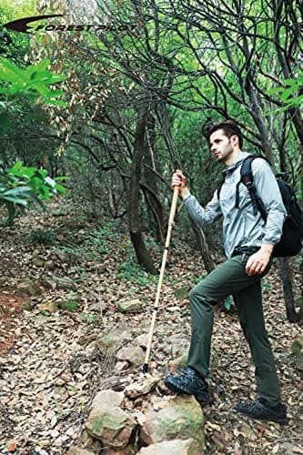 FOREST PILOT Trekking Poles- 1-pc Pack - Adjustable Hiking or Walking Stick –Strong, Natural Beech wood - Quick Adjust Flip-Lock - Beech wood Grip, Leather Strap (Brown) — view 6