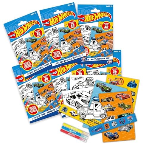 Hot Wheels Licenced Sticker Craft Activity Set, 40 Pieces, Age 3+ - 6 Pack