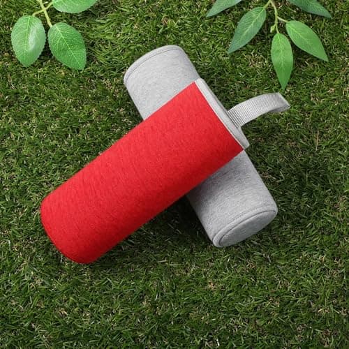 Qulkws 2 Pcs Insulated Water Bottle Carrier Bag 19oz Neoprene Water Bottle Sleeve Portable Nylon Bottles Cover for Glass Stainless Steel Plastic Bottles(Red, Gray) — view 6