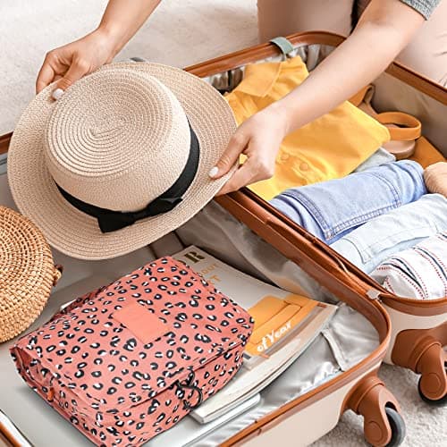 Travel Toiletry Bag,Travel Hanging Toiletry Wash Bag,Makeup Cosmetic Organizer for Women Waterproof,Portable Comestic Organiser (Leopard) — view 5