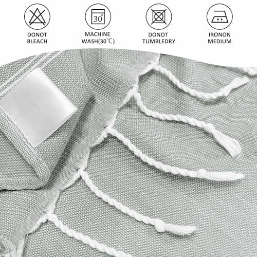 Ouxiaobai Turkish Beach Towel Oversized - 40"x70" Quick Dry Sand Free Thin Beach Towels for Adults, Extra Large Lightweigh Travel Towel(Grey) — view 5
