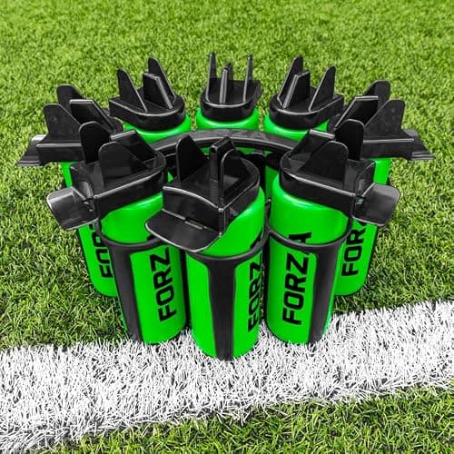 FORZA Water Bottles + Carrier Set [8x Bottles] | Hygeine [1L] or Sports Bottle [750ml] with Stackable Carrier for Football, Rugby, Training, Gym & Teams (Green, Hygeine Bottles)