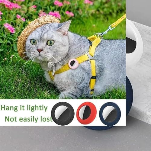 Small Premium Silicone Pet Collar Case (2 Pack), for Apple GPS Tracking Air-tag, Anti-Loss Apple GPS Case Holder Compatible with Cat Dog Collars Charms & Collar Tag Backpack (Black/White) — view 4