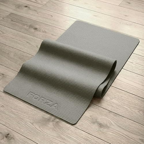 FORZA PVC Yoga Mat Non-Slip Exercise Mat – Lightweight Textured Foam Mat for Yoga, Pilates, Stretching & Home Workouts – Durable Mat for Gym (Charcoal, Pack of 1, Without Carry Strap) — view 3