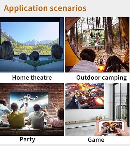 Portable Mini Wireless Projector, Mini 4K 1080P Support Art Projector LED Drawing Projectors Light Box for Tracing Draw Tracing Board Sketching Painting for Home Movie Outdoor (Black+White) — view 3