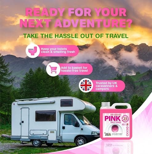Pink Caravan & Motorhome Chemical Toilet Rinse 1L – 25 Treatments, Cassette — view 6