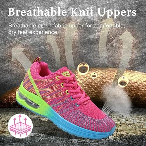 Womens Trainers Running Shoes Air Cushion Sneakers Ladies Walking Trainers Lightweight Breathable Mesh Athletic Sports Sneakers Non Slip Casual Gym Tennis Jogging Shoes — view 4