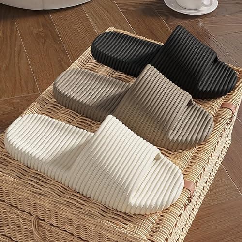 JIJIe Mens Bathroom Shower Slippers - Lightweight, EVA One-Piece, Anti-Slip - Perfect for Home, Bathroom, and More - Multiple Colors Available (Yellow EU38/39 UK5/5.5) — view 2