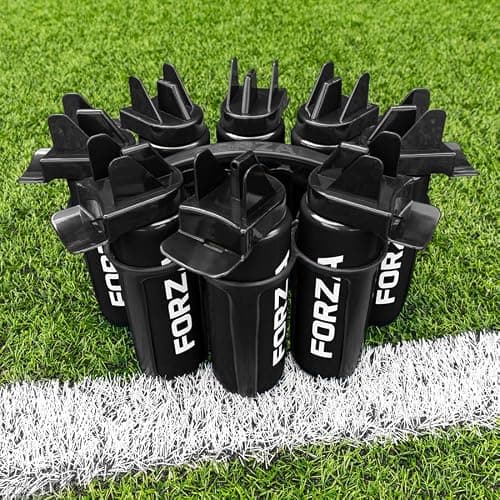 FORZA Water Bottles + Carrier Set [8x Bottles] | Hygeine [1L] or Sports Bottle [750ml] with Stackable Carrier for Football, Rugby, Training, Gym & Teams (Black, Hygeine Bottles)