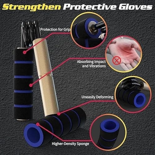 Grip Strength Trainer Set 6 Pack - 50-300 LBS Adjustable Resistance Forearm Exerciser, Wrist Forearm Strengthener，Metal Hand Grip Gripper Strengthener for Strength Training, Rehabilitation, Climbing — view 6