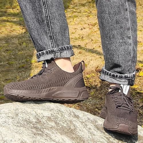 Feethit Womens Trainers Comfort Sneaker Shoes Sport Tennis Brown 6 — view 2