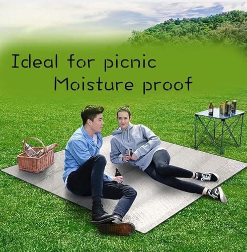 Aluminium Camping Mat, Foam Sleeping Mats for Camping, Reflective Aluminium Foil Insulation Mats, Tent Mat, Ground Mat 200 X 150 cm — view 5
