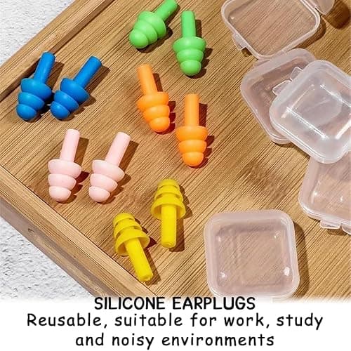 5 Pairs Reusable Silicone Swimming Ear Plugs, Waterproof Noise Cancelling for Swim, Sleep, Study & Travel — view 3