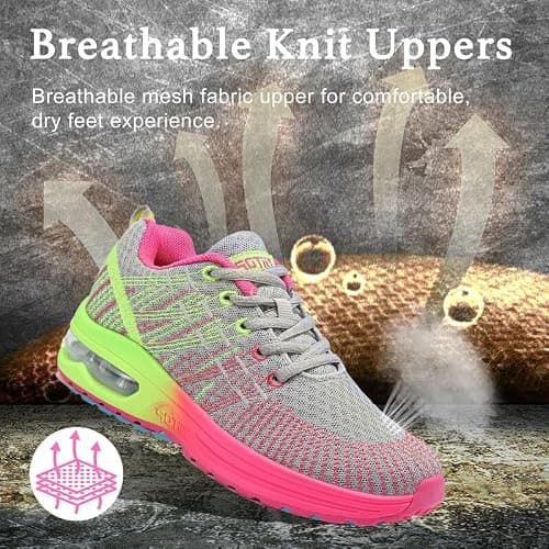 Womens Trainers Running Shoes Air Cushion Sneakers Ladies Walking Trainers Lightweight Breathable Mesh Athletic Sports Sneakers Non Slip Casual Gym Tennis Jogging Shoes — view 4