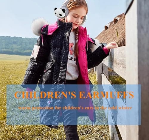 SJTJSPX Kids Ear Muffs,Warm Earmuffs,Winter Earmuffs,Fluffy Plush Ear Muffs,Ear Cover Adjustable Size,Children's Earmuff Cute&Cartoon,Girls Boys Thermal Ear Protectors for Indoor/Outdoor/Ski/Cycling — view 5