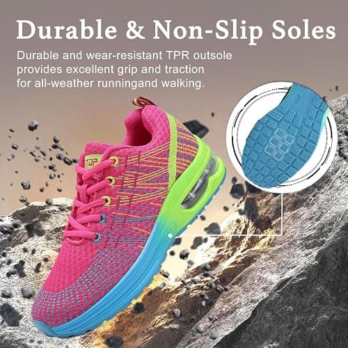 Womens Trainers Running Shoes Air Cushion Sneakers Ladies Walking Trainers Lightweight Breathable Mesh Athletic Sports Sneakers Non Slip Casual Gym Tennis Jogging Shoes — view 6