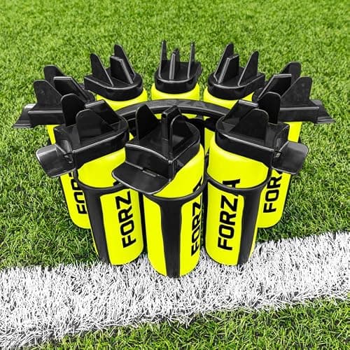 FORZA Water Bottles + Carrier Set [8x Bottles] | Hygeine [1L] or Sports Bottle [750ml] with Stackable Carrier for Football, Rugby, Training, Gym & Teams (Yellow, Hygeine Bottles)