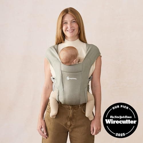 Ergobaby Embrace Baby Carrier for Newborns from Birth with Head Support, Extra Soft and Ergonomic, Soft Olive — view 2
