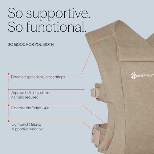 Ergobaby Embrace Baby Carrier for Newborns from Birth with Head Support, Extra Soft and Ergonomic, Soft Olive — view 4