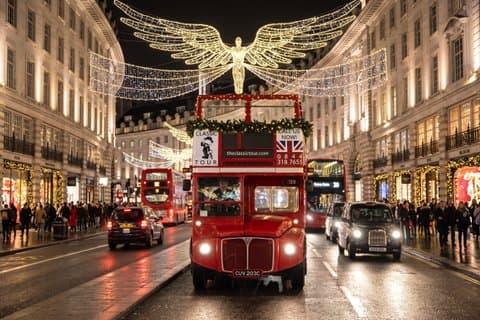 Vintage Top Deck London Christmas Lights Tour