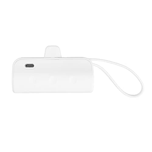 LICAEVEY Mini Portable Charger with Built in Cables for IOS and Type C, 2 in 1 USB C Power Bank for Emergency, Dual Input Charger for Travel and Outdoor Use