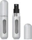 5ml Refillable Travel Perfume Atomiser Atomizer – Spray Bottle, Portable Perfume Spray for Women & Men, Mini Fragrance Travel Bottle (1, silver)