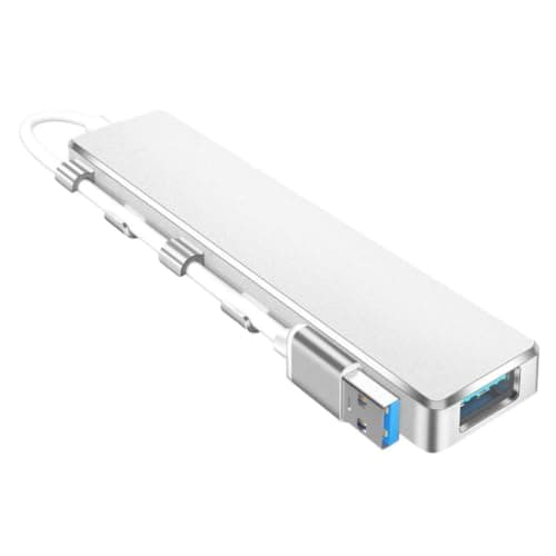 USB Hub 4 Port Stainless Steel Multi Port Splitter for Laptop